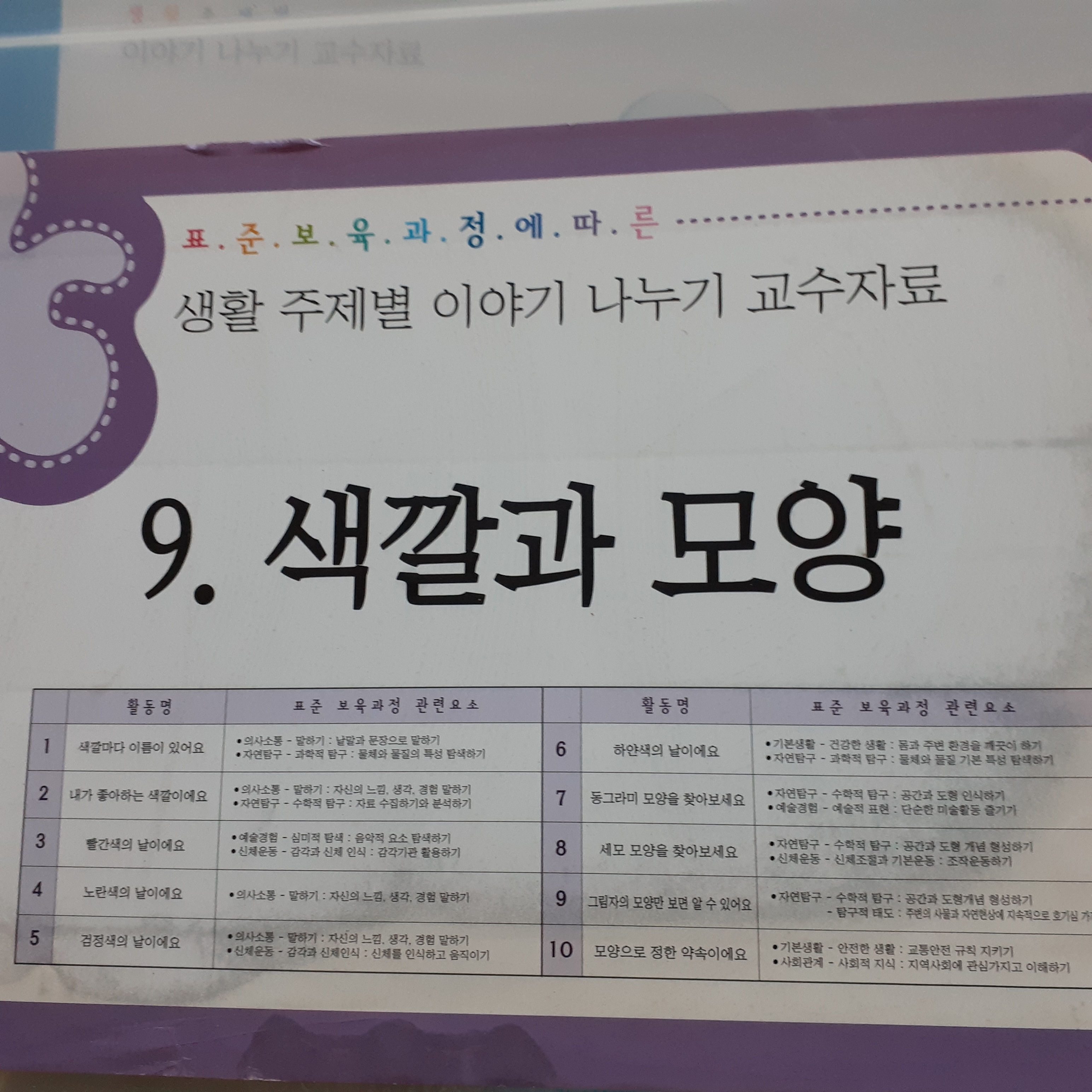 표준보육과정 교수자료