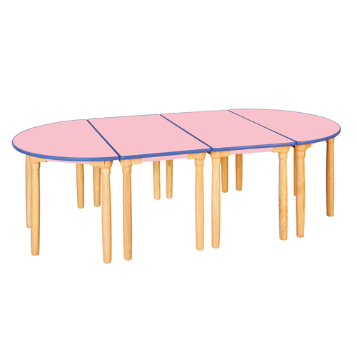 안전 분홍 열린책상(원목다리/영아)