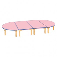 안전 분홍 열린책상(원목다리/유아)
