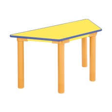 안전 노랑 열린 사다리꼴 책상(기본다리/유아)